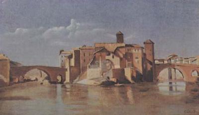 Jean Baptiste Camille  Corot Ile et pont San Bartolomeo (mk11) Sweden oil painting art